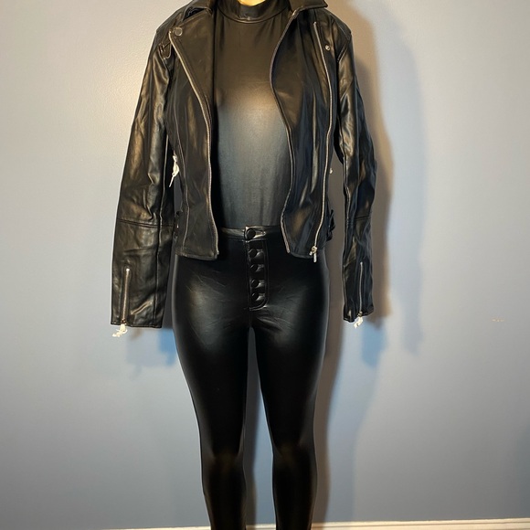 Fashion Nova Sleek Black Leather Jacket Bundle - Picture 1 of 12